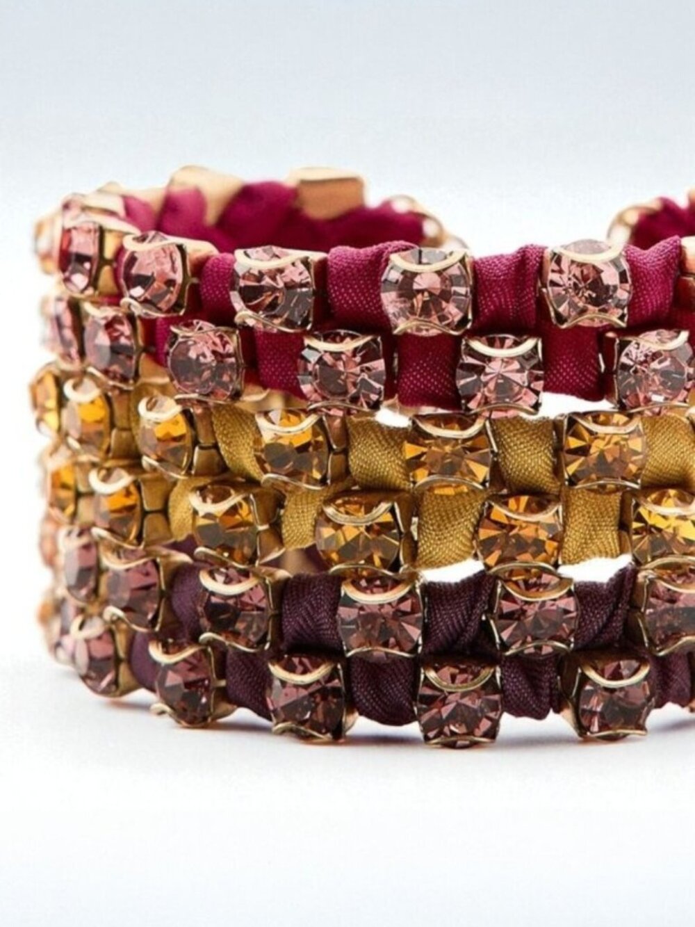 Rhinestone Bracelet Set Crystal Stack Bracelets Jewel Tone Zara NWT Set of 3